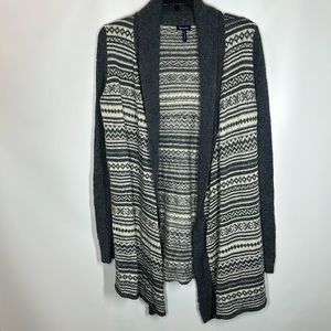 Splendid | Women's S Small Grey Cream Open Long Cardigan Sweater